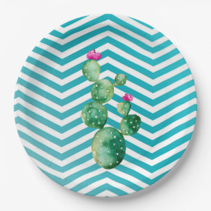 Assiettes En Carton Plaque de papier rond de 9" Boho Cactus Cactus Suc
