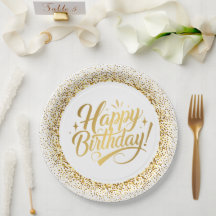 Plaque de papier rond Gold Anniversaire