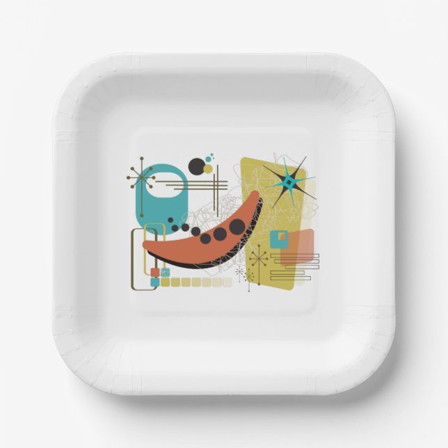 Assiettes En Carton Plaque de papier rond Redux 7 pouces rétro classiq (Recto)