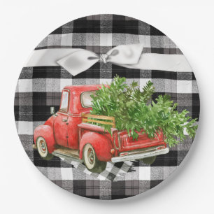 Assiettes En Carton Plaque de papier rond XMAS Camion Buffle de Noël