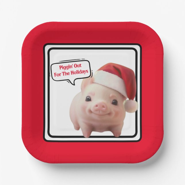 Assiettes En Carton Plaque de papier sortie Piggin (Recto)