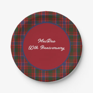 Assiettes En Carton Plaque de papier tartan pour clan MacRae personnal