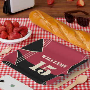 Assiettes En Carton Plaque de papier thème sport avec nom et numéro
