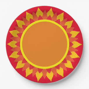 Assiettes En Carton Plaque de papier Tournesol orange