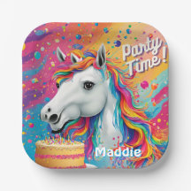 Plaque de papier Unicorn Party
