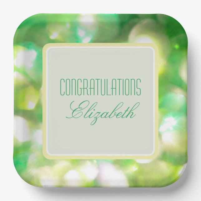 Assiettes En Carton Plaque de papier vert (Recto)