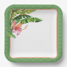 Plaque de papier vert rose rose vert Feuille