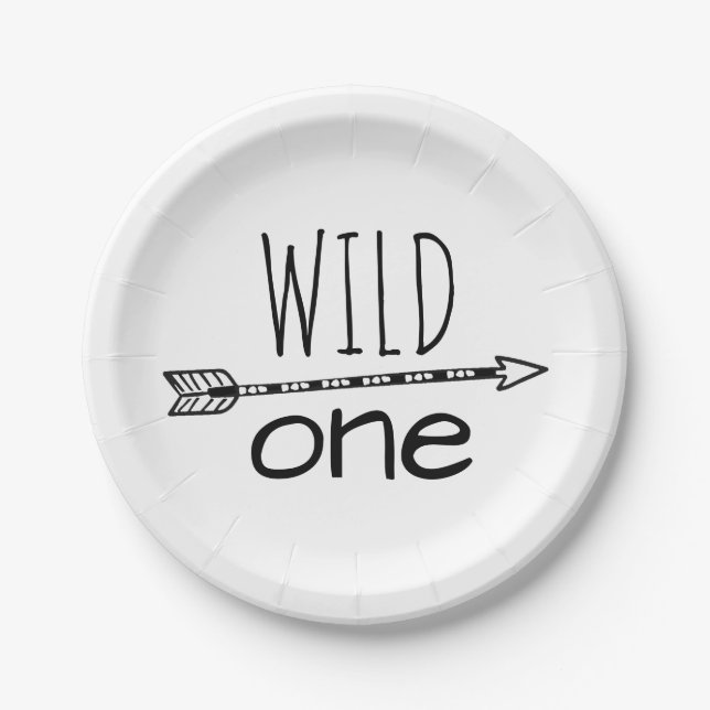 Assiettes En Carton Plaque de papier Wild One Flrow First Birday (Devant)
