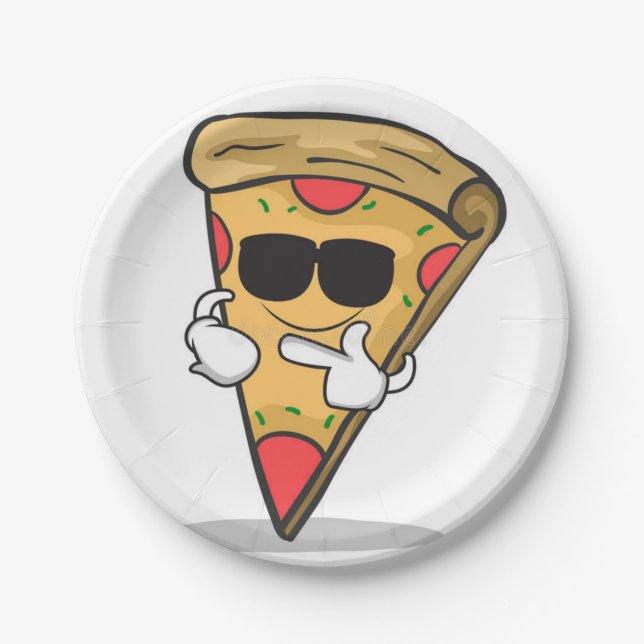 Assiettes En Carton Plaque de pizza super Cool (Devant)