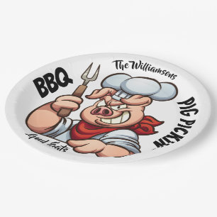 Assiettes En Carton Plaque de produits de la fête du porc barbecue