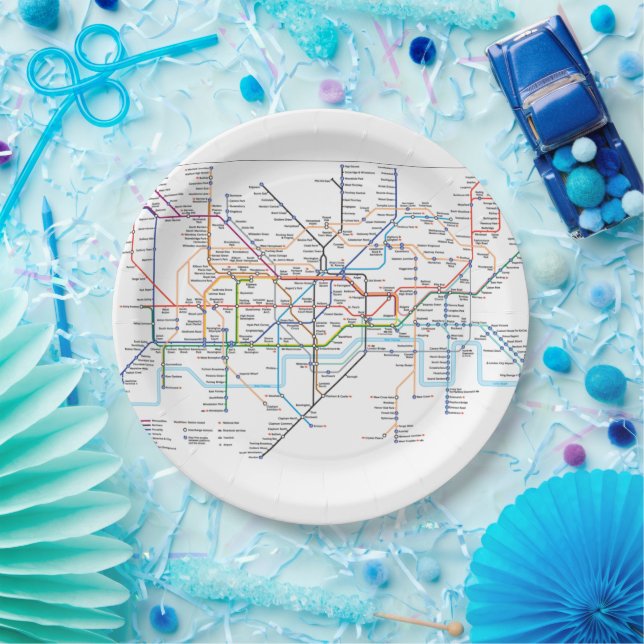 Assiettes En Carton Plaque de transport Londres (Fête)