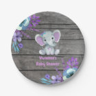 Plaque d'éléphant Turquoise violette 4 Baby shower