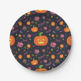 Assiettes En Carton plaque d'halloween
