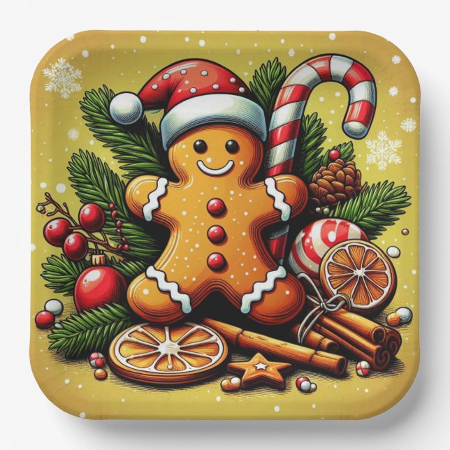 Assiettes En Carton Plaque en pain d'épices ! (Recto)