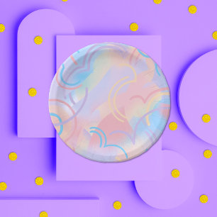 Assiettes En Carton Plaque en papier arc-en-ciel