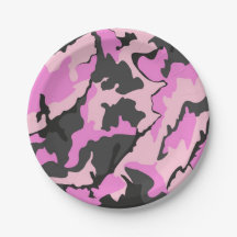 plaque en papier camouflage rose