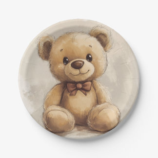 Assiettes En Carton Plaque en papier Cudle Bear Smiles