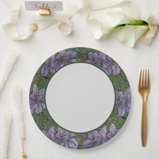Assiettes En Carton Plaque en papier d'art floral violet