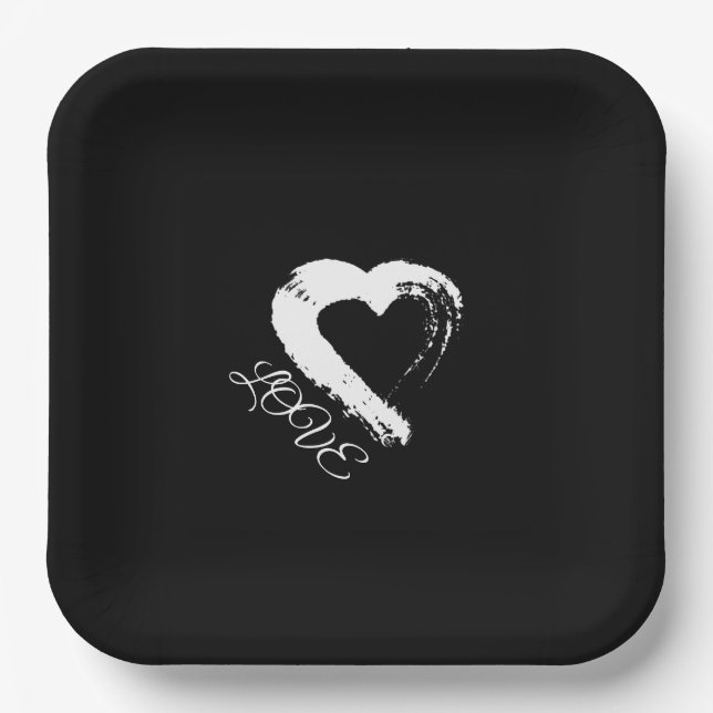 Assiettes En Carton Plaque en papier de coeur de lune (Recto)