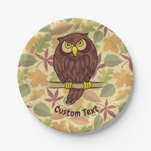 Assiettes En Carton Plaque en papier de dessin de hibou