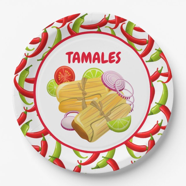 Assiettes En Carton Plaque en papier de la Fiesta Food Tamale (Devant)