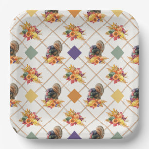 Assiettes En Carton Plaque en papier de Noël de Thanksgiving Turquie