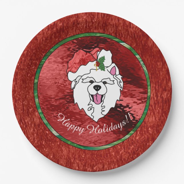 Assiettes En Carton Plaque en papier de vacances Sammy Claus (Devant)