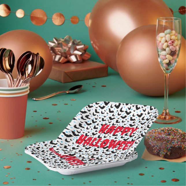 Assiettes En Carton Plaque en papier design Halloween éffrayante chauv (Multi)