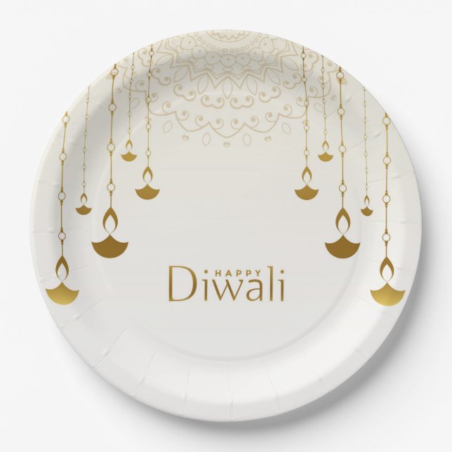 Assiettes En Carton Plaque en papier Diwali (Devant)