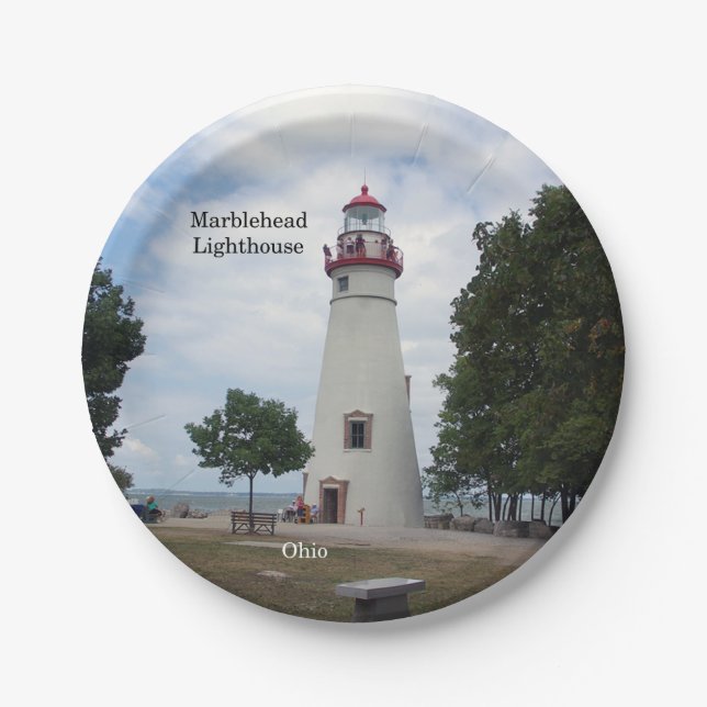 Assiettes En Carton Plaque en papier du phare de Marblehead (Devant)