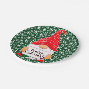 Assiettes En Carton Plaque en papier Gnome de Noël