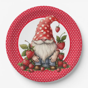 Assiettes En Carton Plaque en papier Gnome fraise
