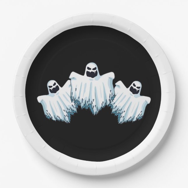Assiettes En Carton Plaque en papier Halloween (Devant)