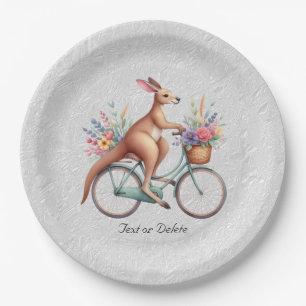Assiettes En Carton Plaque en papier kangourou florale