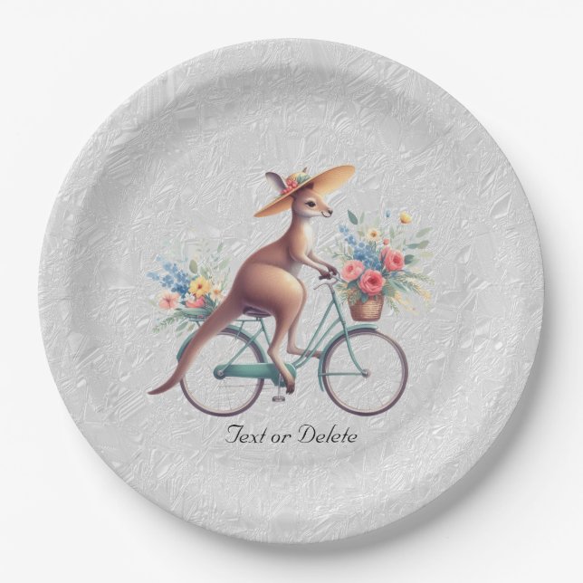 Assiettes En Carton Plaque en papier kangourou florale (Devant)
