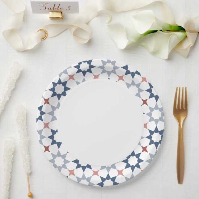 Assiettes En Carton Plaque en papier motif arabesque (Mariage)