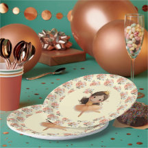 Plaque en papier orange Little Princess
