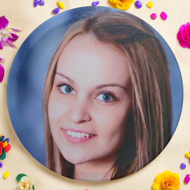 Assiettes En Carton Plaque en papier personnalisée simple photo (Créateur téléchargé)