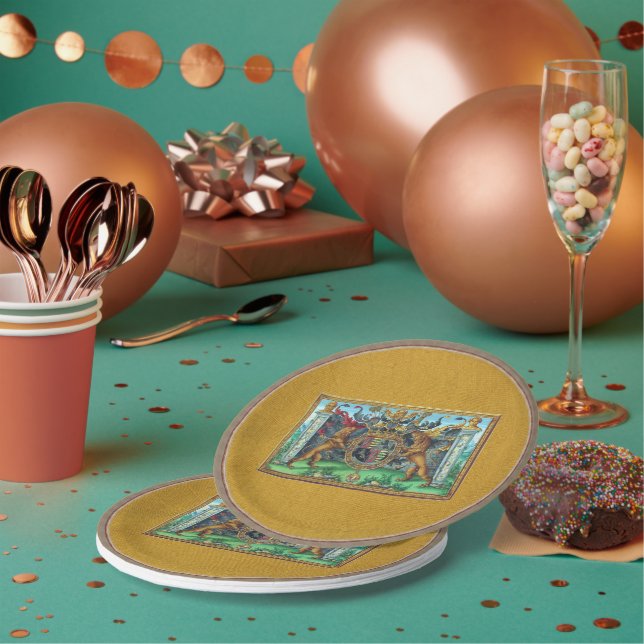 Assiettes En Carton Plaque en papier pour armoiries (Multi)