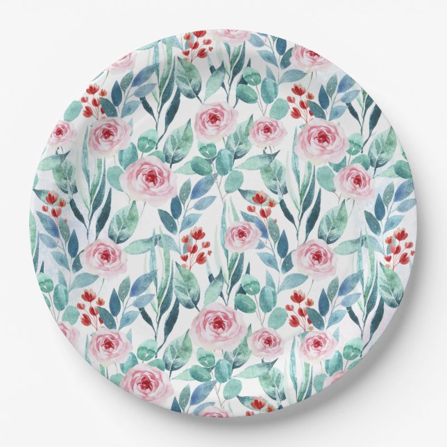 Assiettes En Carton Plaque en papier pour baby shower avec design mign (Devant)