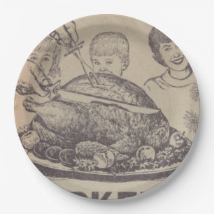 Assiettes En Carton Plaque en papier pour dîner en famille vintage
