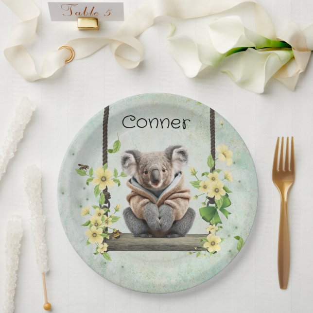 Assiettes En Carton Plaque en papier pour enfants Koala Bear (Mariage)