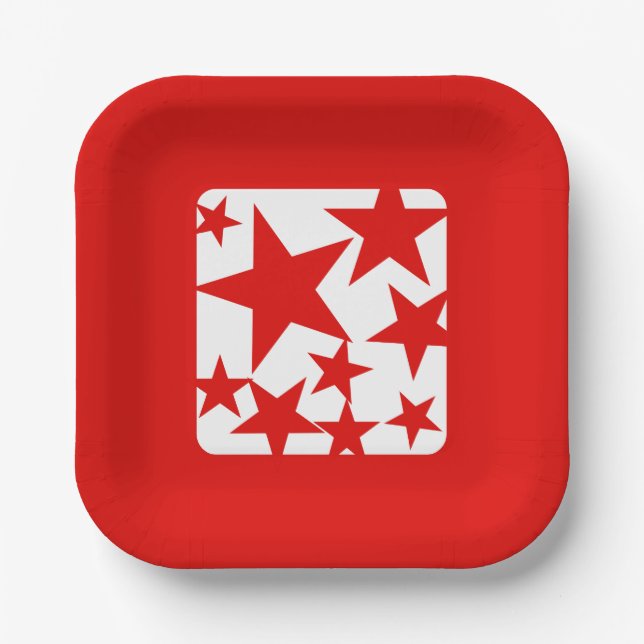 Assiettes En Carton Plaque en papier Red Star (Recto)