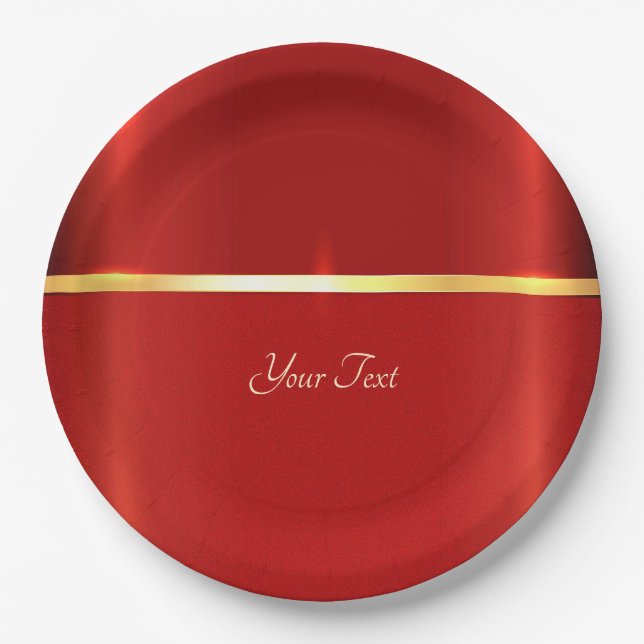 Assiettes En Carton Plaque en papier rouge simple (Devant)