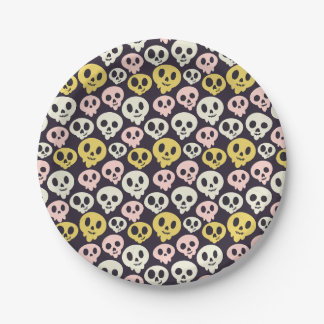 Assiettes En Carton Plaque en papier Skulls Friendly