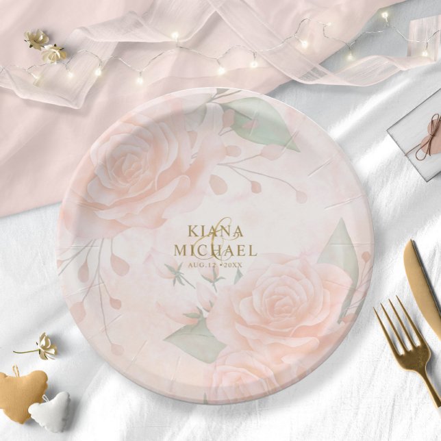 Assiettes En Carton Plaque en papier souple Rose V1 ID828 (Créateur téléchargé)