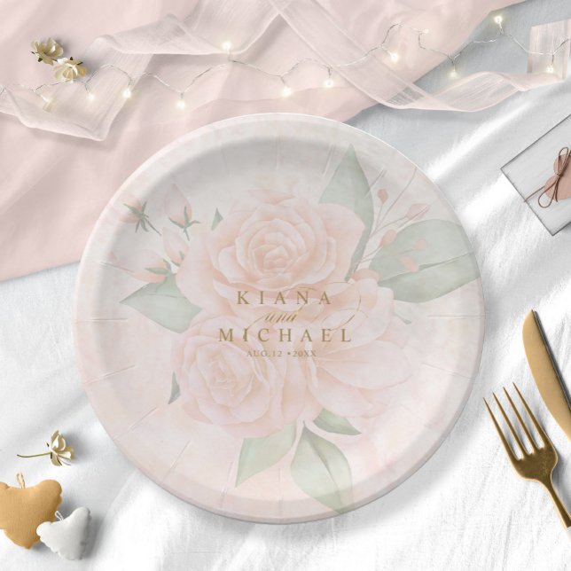 Assiettes En Carton Plaque en papier souple Rose V2 ID828 (Créateur téléchargé)