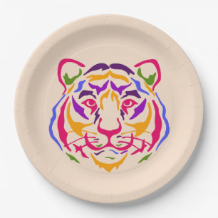 Assiettes En Carton Plaque en papier tigre