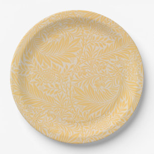 Assiettes En Carton Plaque en papier végétal floral or moderne