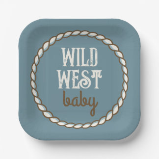 Assiettes En Carton Plaque en papier Wild West Baby